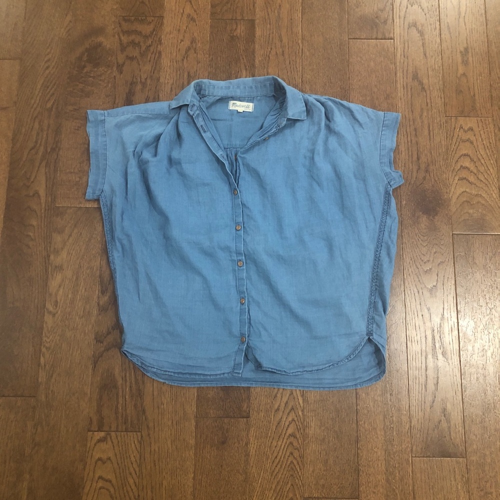 Madewell Blue Button Down Shirt - Picture 4 of 7